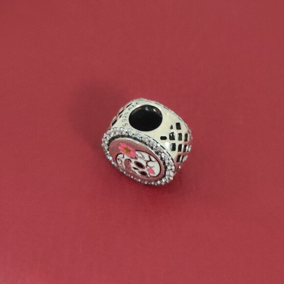 Pandora Day of the Dead Sugar Skull Charm Bead Travel Pendant Button with box - Picture 4 of 5